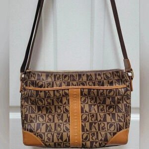 BONA Monogram Crossbody Bag 4 Zip Compartments and 4 smaller Pouches